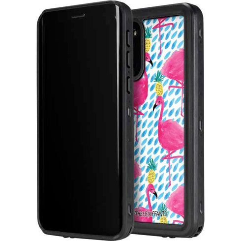 Bouffants and Broken Hearts Party Flamingos Galaxy S20 Waterproof Case
