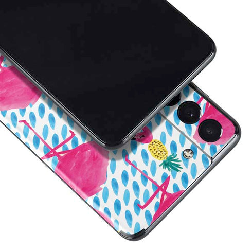 Bouffants and Broken Hearts Party Flamingos Galaxy S21 5G Skin