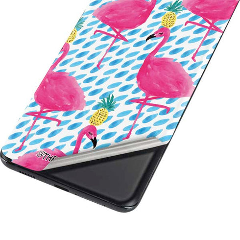 Bouffants and Broken Hearts Party Flamingos Galaxy S21 5G Skin