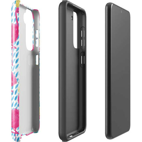 Bouffants and Broken Hearts Party Flamingos Galaxy S21 FE Pro Case