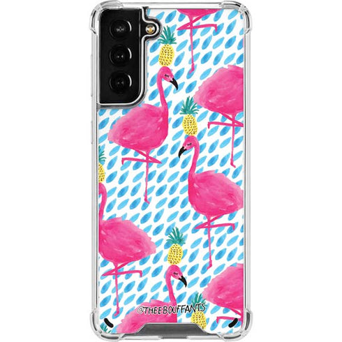 Bouffants and Broken Hearts Party Flamingos Galaxy S21 Plus 5G Clear Case