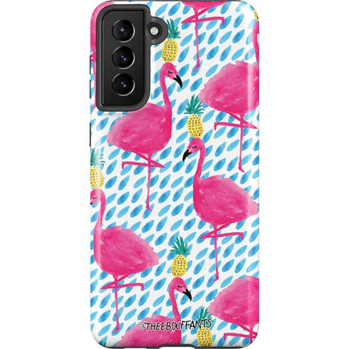 Bouffants and Broken Hearts Party Flamingos Galaxy S21 Plus 5G Pro Case