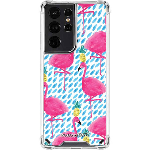 Bouffants and Broken Hearts Party Flamingos Galaxy S21 Ultra 5G Clear Case