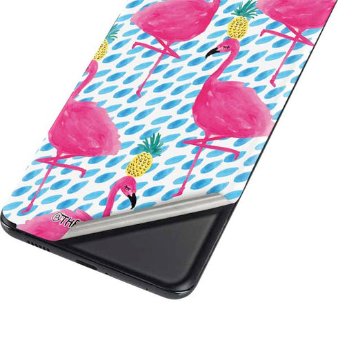 Bouffants and Broken Hearts Party Flamingos Galaxy S21 Ultra 5G Skin