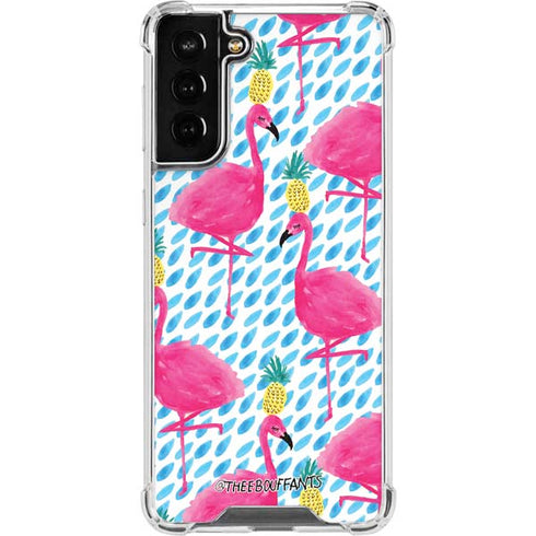 Bouffants and Broken Hearts Party Flamingos Galaxy S22 Plus Clear Case