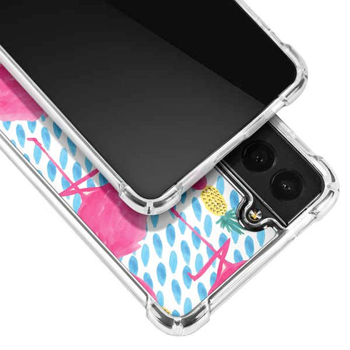 Bouffants and Broken Hearts Party Flamingos Galaxy S22 Plus Clear Case
