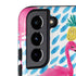 Bouffants and Broken Hearts Party Flamingos Galaxy S22 Plus Pro Case