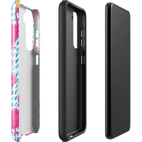 Bouffants and Broken Hearts Party Flamingos Galaxy S22 Plus Pro Case