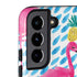 Bouffants and Broken Hearts Party Flamingos Galaxy S22 Pro Case