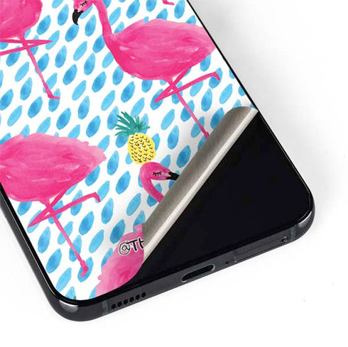 Bouffants and Broken Hearts Party Flamingos Galaxy S22 Skin