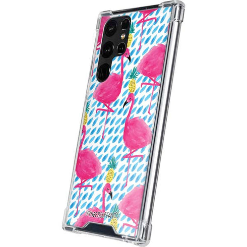 Bouffants and Broken Hearts Party Flamingos Galaxy S22 Ultra Clear Case