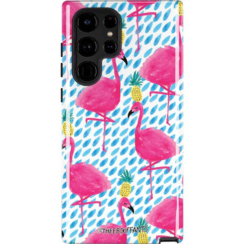 Bouffants and Broken Hearts Party Flamingos Galaxy S22 Ultra Pro Case