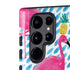 Bouffants and Broken Hearts Party Flamingos Galaxy S22 Ultra Pro Case