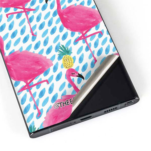 Bouffants and Broken Hearts Party Flamingos Galaxy S22 Ultra Skin