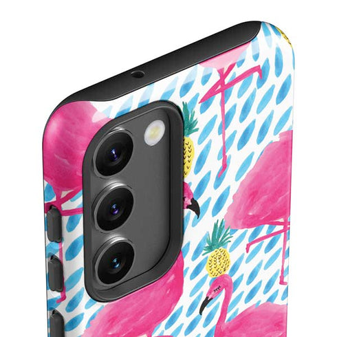 Bouffants and Broken Hearts Party Flamingos Galaxy S23 Plus Pro Case