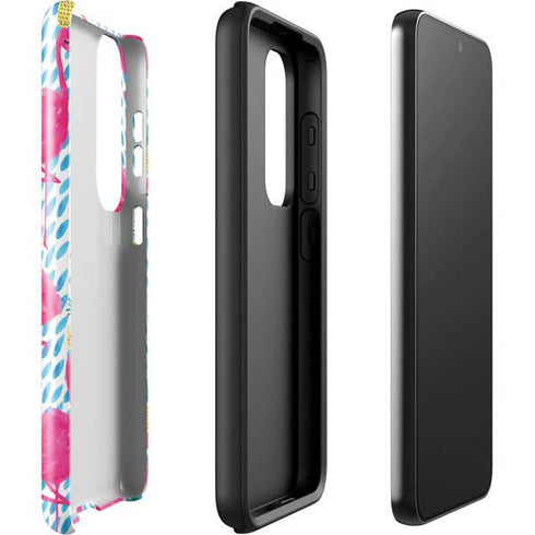 Bouffants and Broken Hearts Party Flamingos Galaxy S23 Plus Pro Case