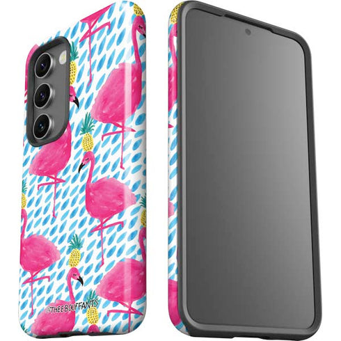 Bouffants and Broken Hearts Party Flamingos Galaxy S23 Plus Pro Case