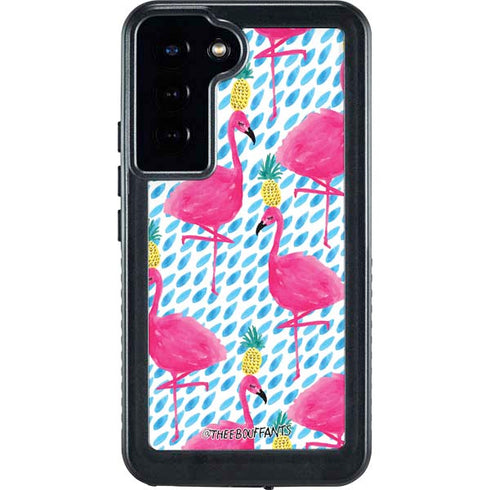 Bouffants and Broken Hearts Party Flamingos Galaxy S23 Plus Waterproof Case