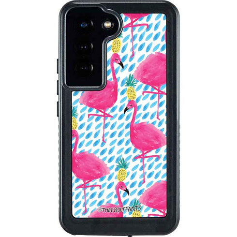Bouffants and Broken Hearts Party Flamingos Galaxy S23 Waterproof Case