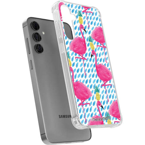 Bouffants and Broken Hearts Party Flamingos Galaxy S24 Plus Clear Case