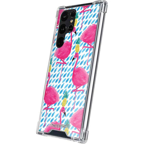 Bouffants and Broken Hearts Party Flamingos Galaxy S24 Ultra Clear Case