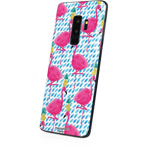 Bouffants and Broken Hearts Party Flamingos Galaxy S9 Plus Skin