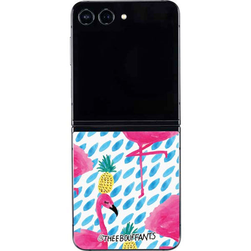Bouffants and Broken Hearts Party Flamingos Galaxy Z Flip5 5G Skin
