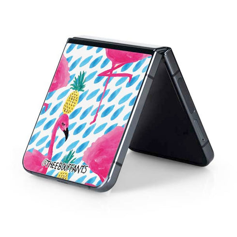 Bouffants and Broken Hearts Party Flamingos Galaxy Z Flip5 5G Skin