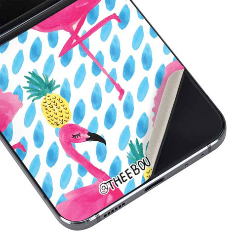 Bouffants and Broken Hearts Party Flamingos Galaxy Z Flip5 5G Skin