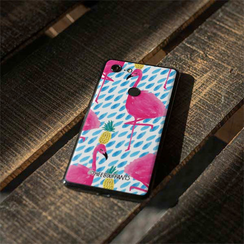 Bouffants and Broken Hearts Party Flamingos Google Pixel 3 Skin