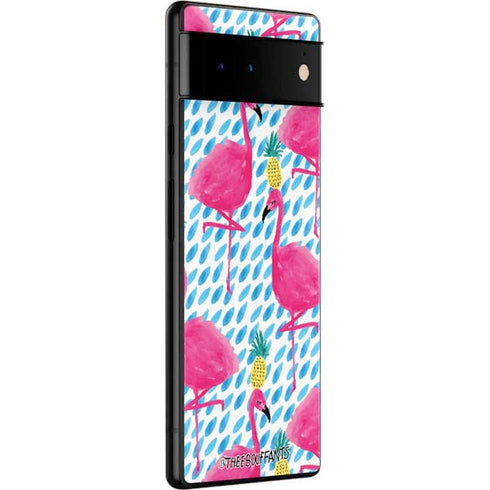 Bouffants and Broken Hearts Party Flamingos Google Pixel 6 Skin