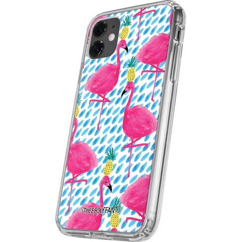 Bouffants and Broken Hearts Party Flamingos iPhone 11 Clear Case