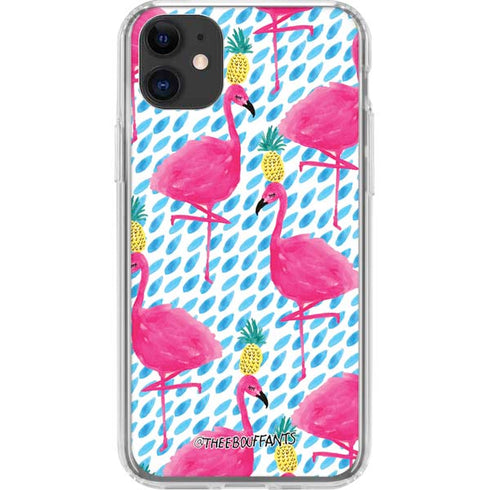 Bouffants and Broken Hearts Party Flamingos iPhone 11 Clear Case