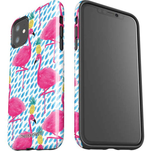 Bouffants and Broken Hearts Party Flamingos iPhone 11 Impact Case
