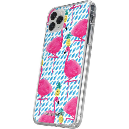 Bouffants and Broken Hearts Party Flamingos iPhone 11 Pro Clear Case