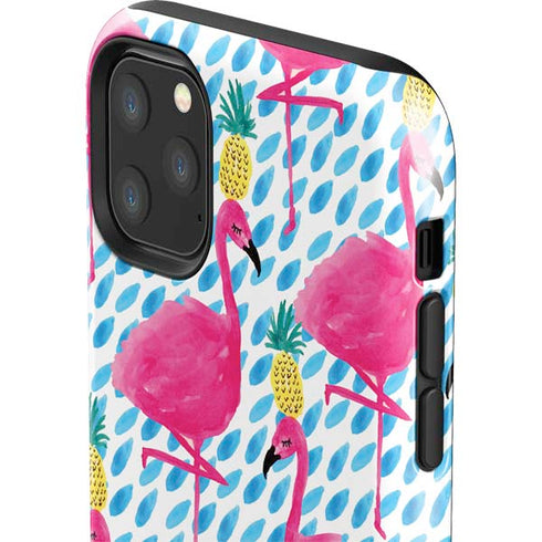 Bouffants and Broken Hearts Party Flamingos iPhone 11 Pro Max Impact Case