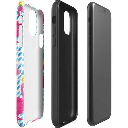 Bouffants and Broken Hearts Party Flamingos iPhone 11 Pro Max Impact Case