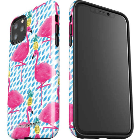 Bouffants and Broken Hearts Party Flamingos iPhone 11 Pro Max Impact Case