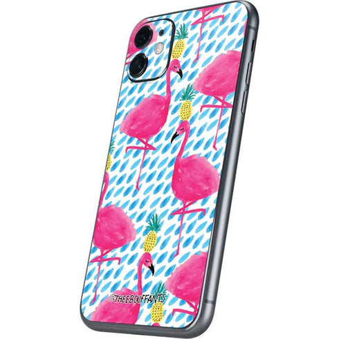 Bouffants and Broken Hearts Party Flamingos iPhone 11 Skin