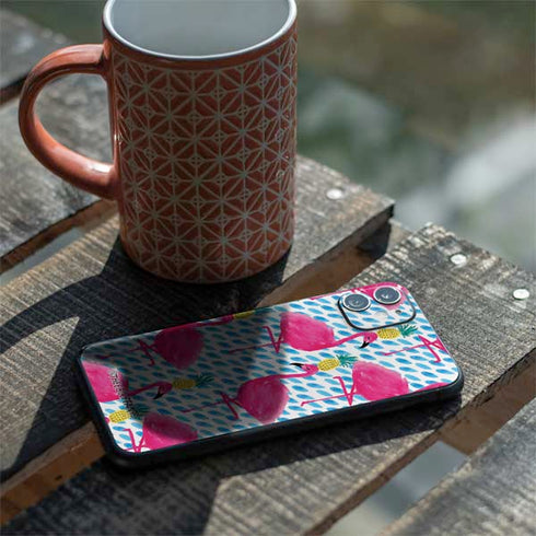Bouffants and Broken Hearts Party Flamingos iPhone 11 Skin