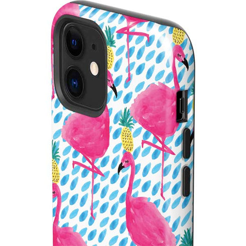 Bouffants and Broken Hearts Party Flamingos iPhone 12 Impact Case