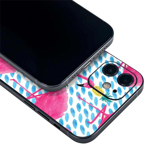 Bouffants and Broken Hearts Party Flamingos iPhone 12 Mini Skin