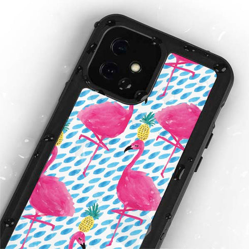 Bouffants and Broken Hearts Party Flamingos iPhone 12 Mini Waterproof Case