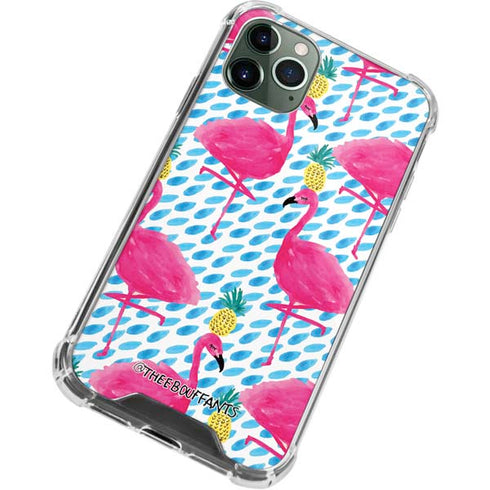Bouffants and Broken Hearts Party Flamingos iPhone 12 Pro Clear Case
