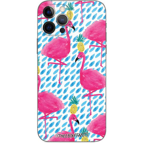 Bouffants and Broken Hearts Party Flamingos iPhone 12 Pro Skin