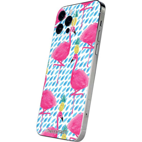 Bouffants and Broken Hearts Party Flamingos iPhone 12 Pro Skin
