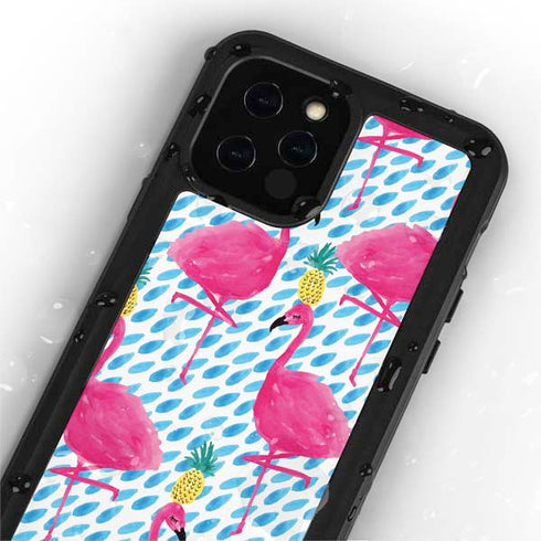 Bouffants and Broken Hearts Party Flamingos iPhone 12 Pro Waterproof Case