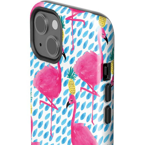 Bouffants and Broken Hearts Party Flamingos iPhone 13 Impact Case