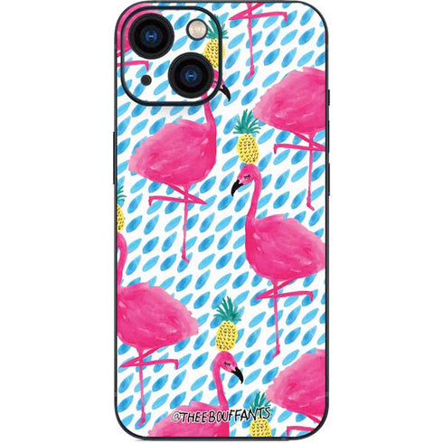 Bouffants and Broken Hearts Party Flamingos iPhone 13 Mini Skin