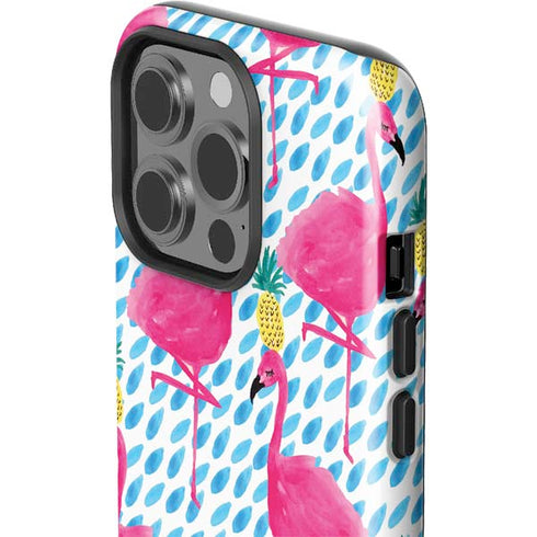 Bouffants and Broken Hearts Party Flamingos iPhone 13 Pro Impact Case